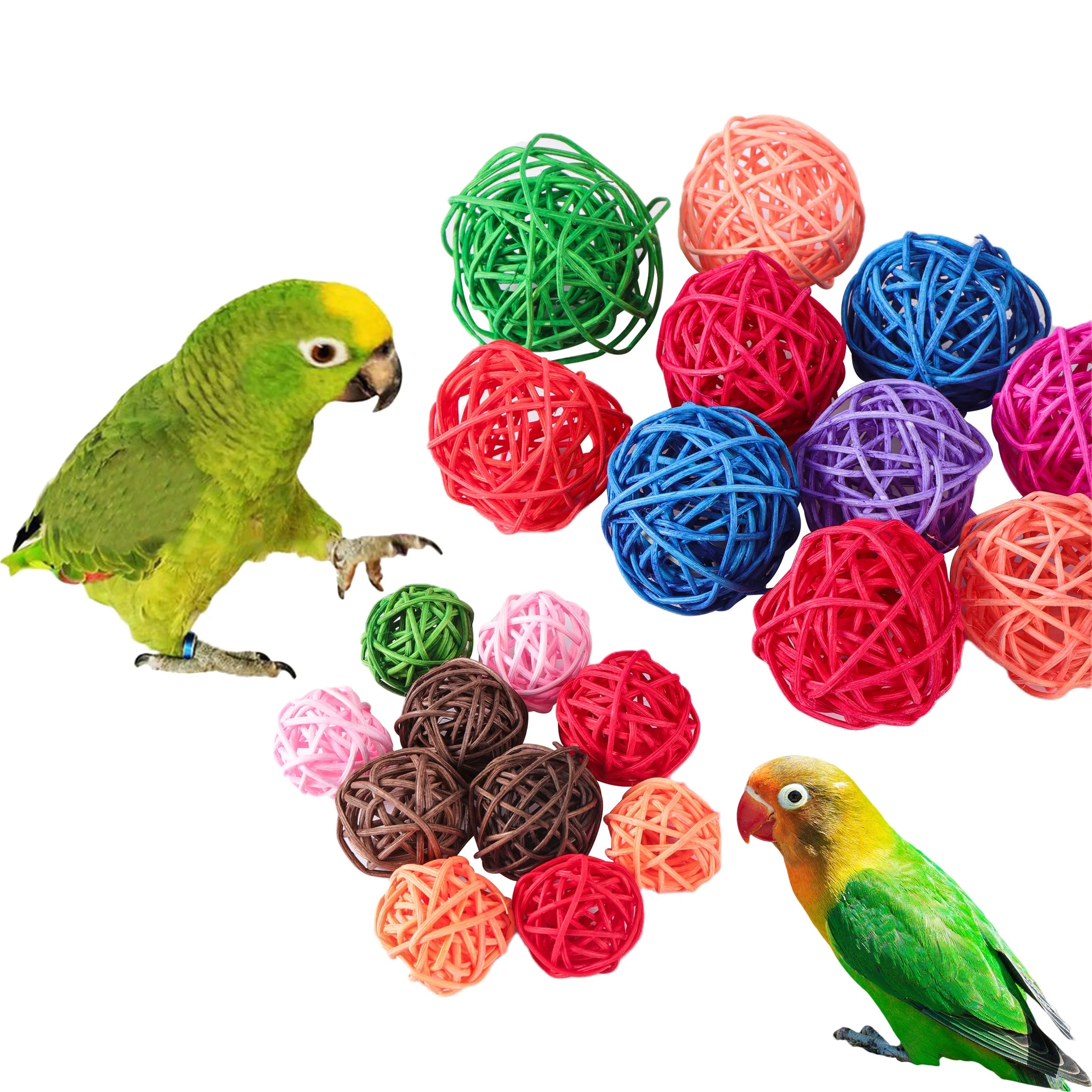 Halloween Bird Chewing Toys Apple Wood Rattan Ball Beak Grinding Parrot Cage Hanging Toy With Pumpkin Decor For Parakeets Leaf Pumpkin
