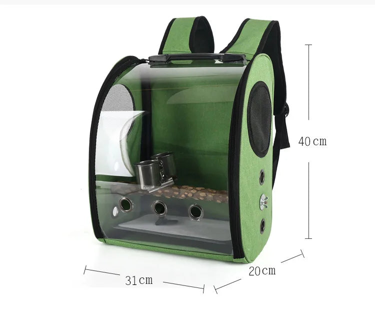 backpack for bird travel parrot backpack Pet Parrot Bird for Carrier Travel Bag Space Capsule Transparent Cover Backpack
