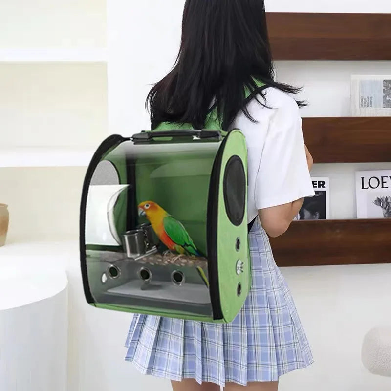 backpack for bird travel parrot backpack Pet Parrot Bird for Carrier Travel Bag Space Capsule Transparent Cover Backpack